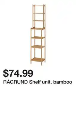 Ikea RÅGRUND Shelf unit, bamboo offer