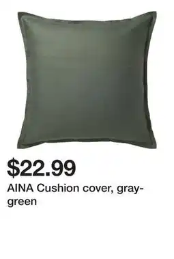 Ikea AINA Cushion cover, gray-green offer
