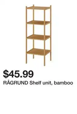 Ikea RÅGRUND Shelf unit, bamboo offer