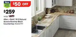 Lowe's 8-ft Natural Acacia Butcher Block Countertop offer