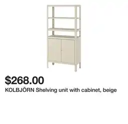 Ikea KOLBJÖRN Shelving unit with cabinet, beige offer