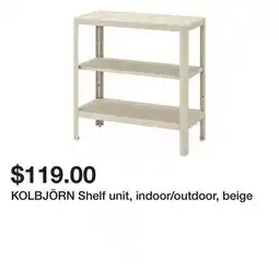 Ikea KOLBJÖRN Shelf unit, indoor/outdoor, beige offer