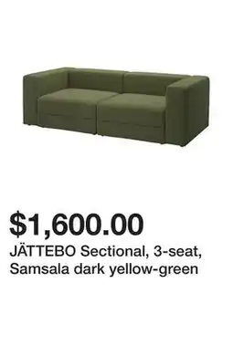 Ikea JÄTTEBO Sectional, 3-seat, Samsala dark yellow-green offer