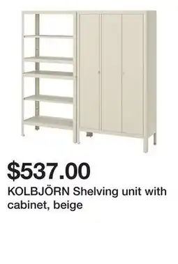 Ikea KOLBJÖRN Shelving unit with cabinet, beige offer