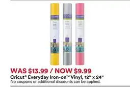 Michaels Cricut Everyday Iron-on TM Vinyl, 12 x 24 offer