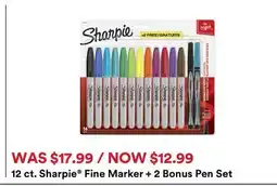 Michaels 12 ct. Sharpie Fine Marker + 2 Bonus pen Set offer
