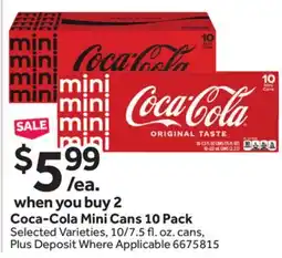 Stop&Shop Coca-Cola Mini Cans 10 Pack offer
