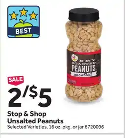 Stop&Shop Stop & Shop Unsalted Peanuts offer
