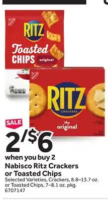 Stop&Shop Nabisco Ritz Crackers or Toasted Chips offer