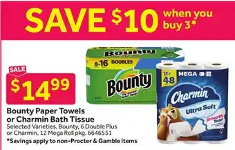 Stop&Shop Bounty Paper Towels or Charmin Bath Tissue offer