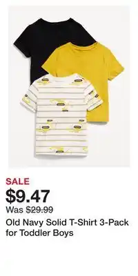 Old Navy Old Navy Solid T-Shirt 3-Pack for Toddler Boys offer
