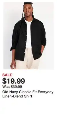 Old Navy Old Navy Classic Fit Everyday Linen-Blend Shirt offer