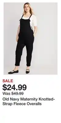 Old Navy Old Navy Maternity Knotted-Strap Fleece Overalls offer