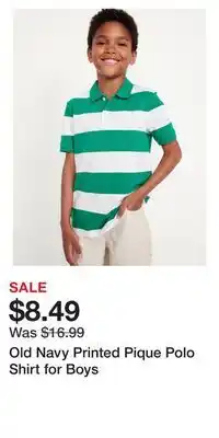 Old Navy Old Navy Printed Pique Polo Shirt for Boys offer