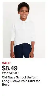 Old Navy Old Navy School Uniform Long-Sleeve Polo Shirt for Boys offer