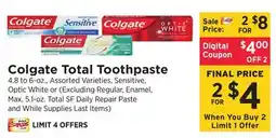 ShopRite Total Toothpaste offer