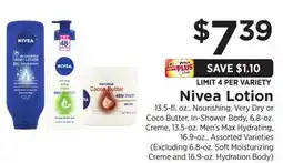 ShopRite Nivea Lotion offer