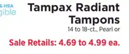 ShopRite Tampax Radiant Tampons offer