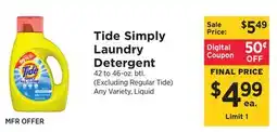 ShopRite Simply Laundry Detergent offer