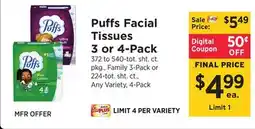 ShopRite Facial Tissues 3 or 4-Pack offer