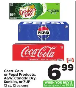Weis Markets Coca-Cola or Pepsi Products, A & W, Canada Dry, Sunkist, or 7UP offer