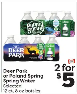 Weis Markets Deer Park or Poland Spring Spring Water offer