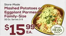 DeCicco & Sons Mashed Potatoes or Eggplant Parmesan Family-Size offer