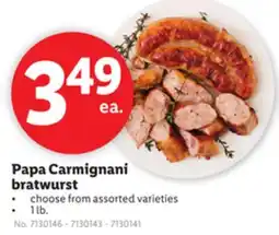 Lidl Papa Carmignani bratwurst offer