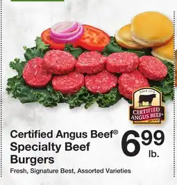 The Fresh Grocer Specialty Beef Burgers offer