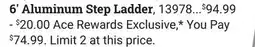 Ace Hardware Werner 6' Aluminum Step Ladder offer