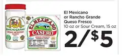 Food 4 Less El Mexicano or Rancho Grande Queso Fresco offer
