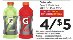 Food 4 Less Gatorade offer