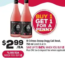 Grocery Outlet 19 Crimes Snoop Dogg Cali Rosé offer