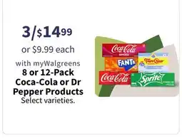 Walgreens 8 or 12-Pack Coca-Cola or Dr Pepper Products offer