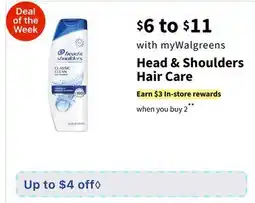 Walgreens Head & Shoulders Hair Care offer