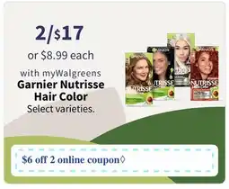 Walgreens Garnier Nutrisse Hair Color offer