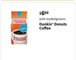 Walgreens Dunkin' Donuts Coﬀee offer