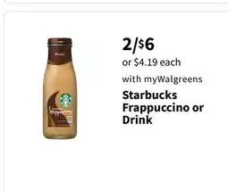 Walgreens Starbucks Frappuccino or Drink offer