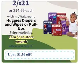 Walgreens Huggies Diapers and Wipes or Pull-Ups offer