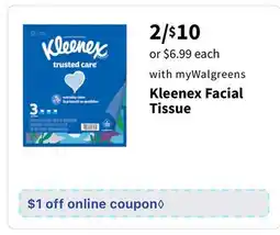 Walgreens Kleenex Facial Tissue offer