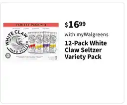 Walgreens 12-Pack White Claw Seltzer Variety Pack offer