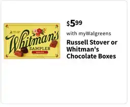 Walgreens Russell Stover or Whitman's Chocolate Boxes offer