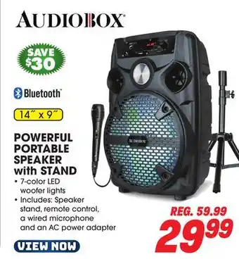 Big 5 Audiobox Powerful Portable Speaker With Stand offer