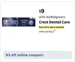 Walgreens Crest Dental Care offer
