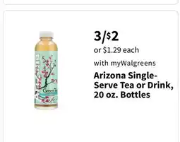 Walgreens Arizona Single-Serve Tea or Drink offer