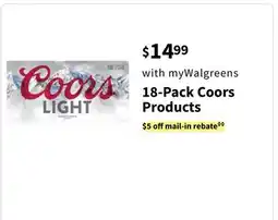 Walgreens 18-Pack Coors Products offer