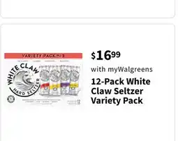 Walgreens 12-Pack White Claw Seltzer Variety Pack offer