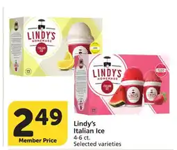 Vons Lindy's Italian Ice offer