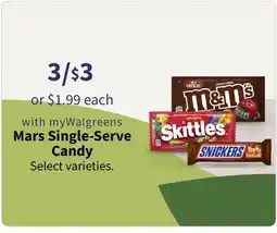 Walgreens Mars Single-Serve Candy offer
