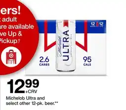 Target Michelob Ultra and select other 12—pk. beer offer